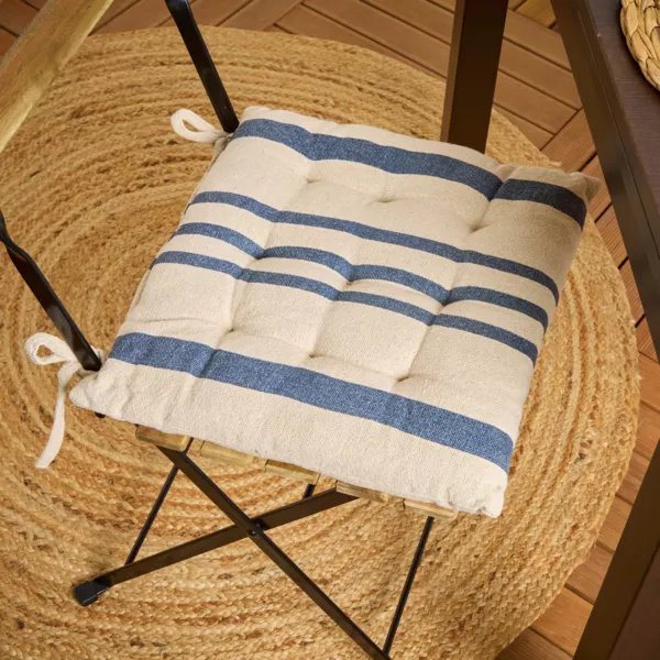 Quadratisches Outdoor Stuhlkissen (38 x 38 cm) Manduel Dunkelblau