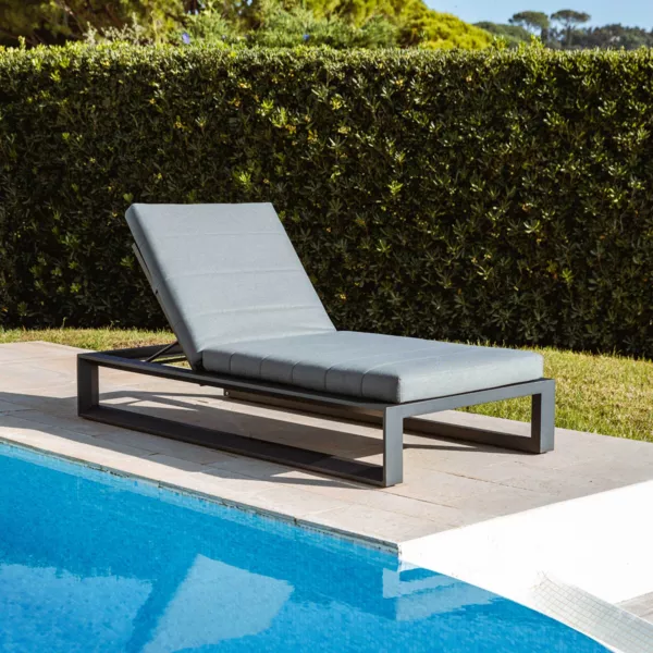 Lettino prendisole in alluminio Elba Grigio antracite