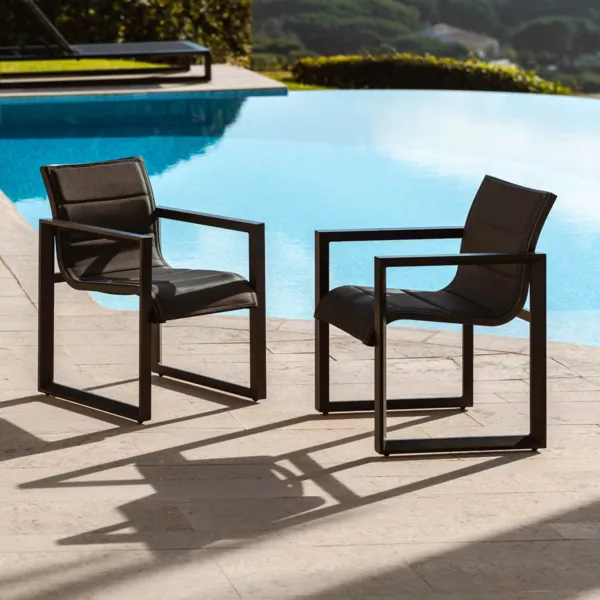 Lote de 2 sillones de jard�n aluminio Elba Gris antracita