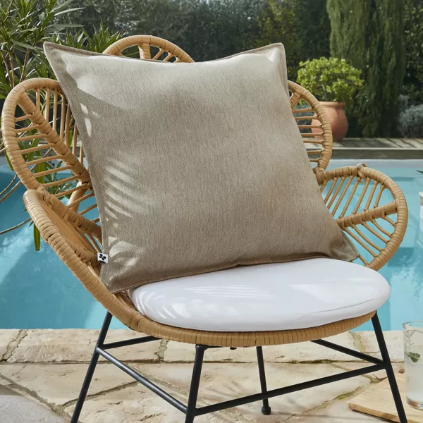 Housse de coussin ext�rieur carr�e (60 x 60 cm) Naia Beige sable
