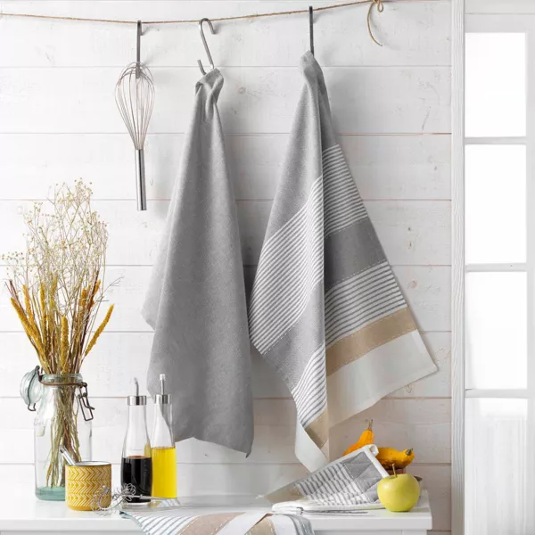 Set di 3 strofinacci cotone tessuto (40 x 40 cm) Illiabe Bianco