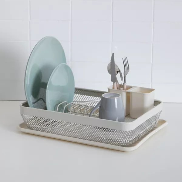 Scolapiatti in metallo (43 x H13 cm) Mayaj Beige