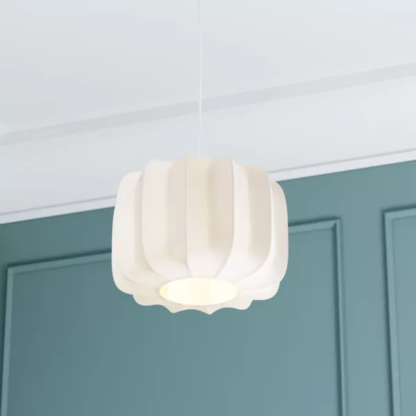 Suspension luminaire coton (37 x 24 cm) Toby Blanc