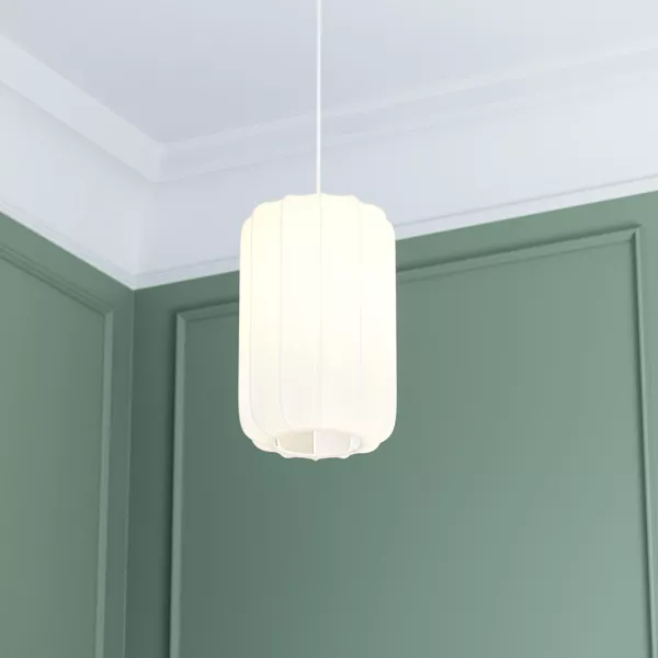 Suspension luminaire coton (25 x 35 cm) Toby Blanc