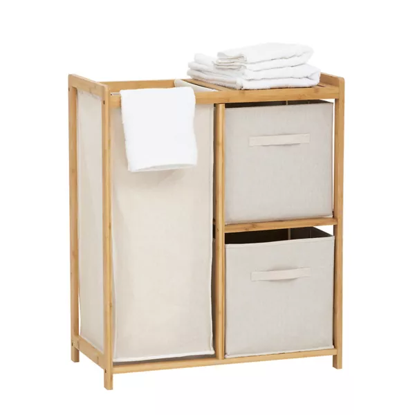 Aufbewahrungsm�bel 2 Boxen und ein W�schekorb (H78,5 cm) Tidy Box Ecru