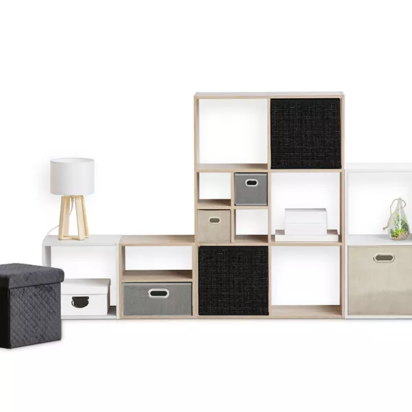 Panier de rangement (31 x 31 cm) Tweed Noir