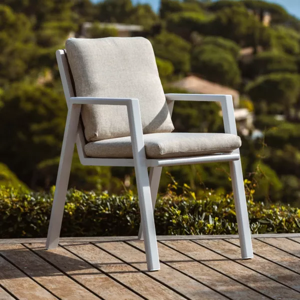 Fauteuil de jardin aluminium Long Beach Blanc cendr�