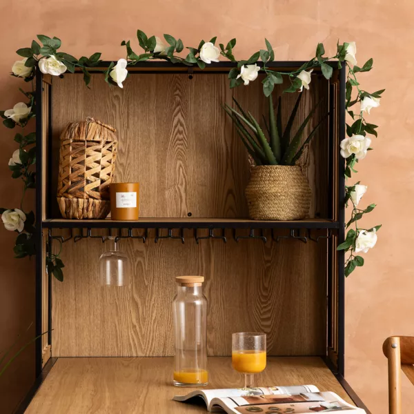 Guirlande artificielle rose (230 cm) Naki Blanche