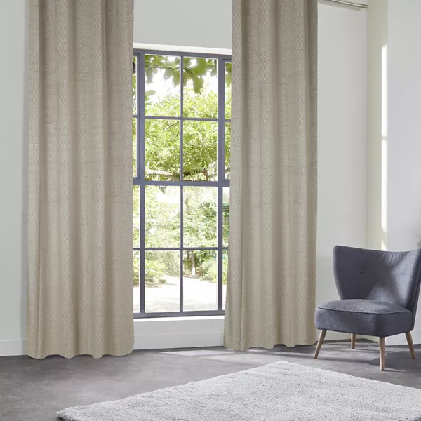 M�rkl�gningsgardin i fl�jl (135 x 260 cm) Yupi Beige Lin