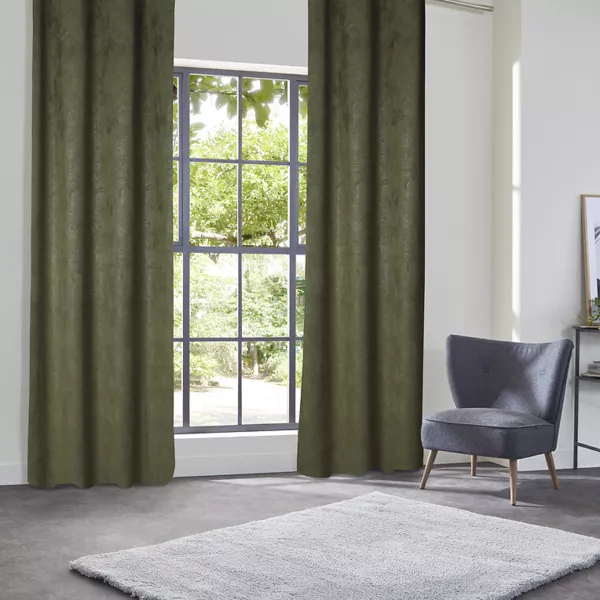 Tenda oscurante velluto (135 x 260 cm) Fuji Verde cachi 