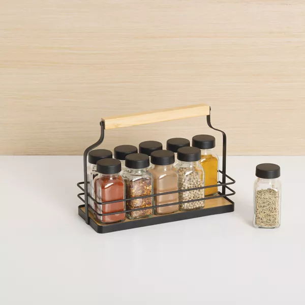 Kruidenrek met 10 potjes (21 x 9 x H16 cm) Easy kitchen