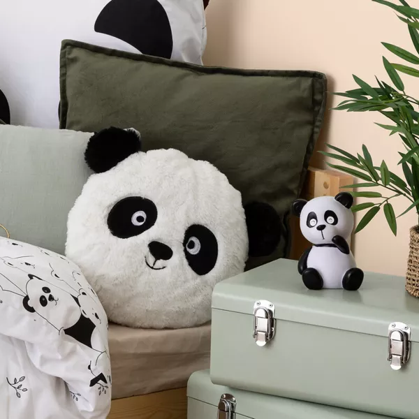Kissen rund Kinderzimmer (27 cm) Panda Wei�