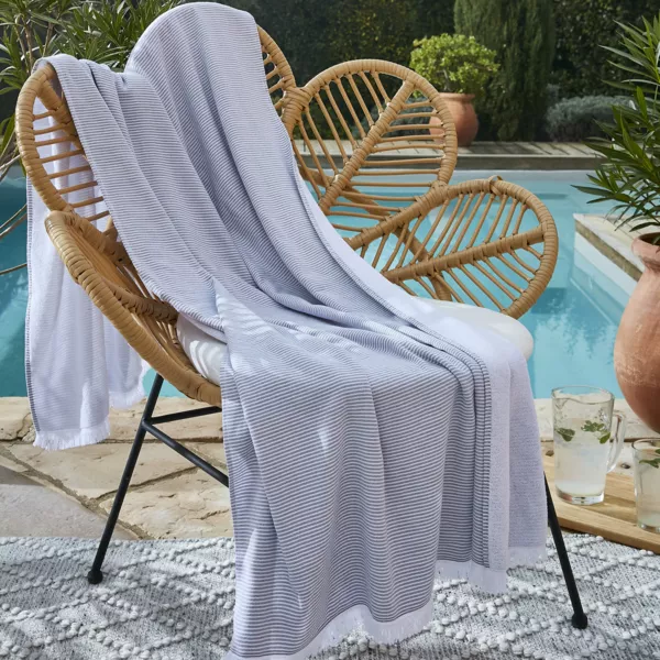 Strandtuch Baumwolle und Frottee (95 x 180 cm) Na�l Steingrau