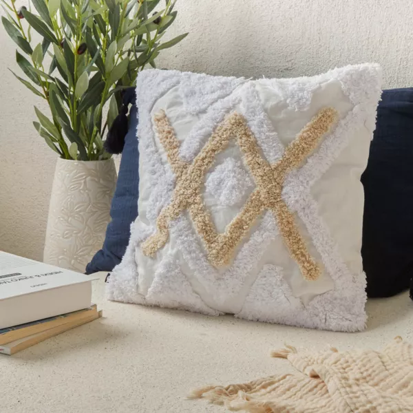 Housse de coussin carr�e coton (40 x 40 cm) Rory Ivoire