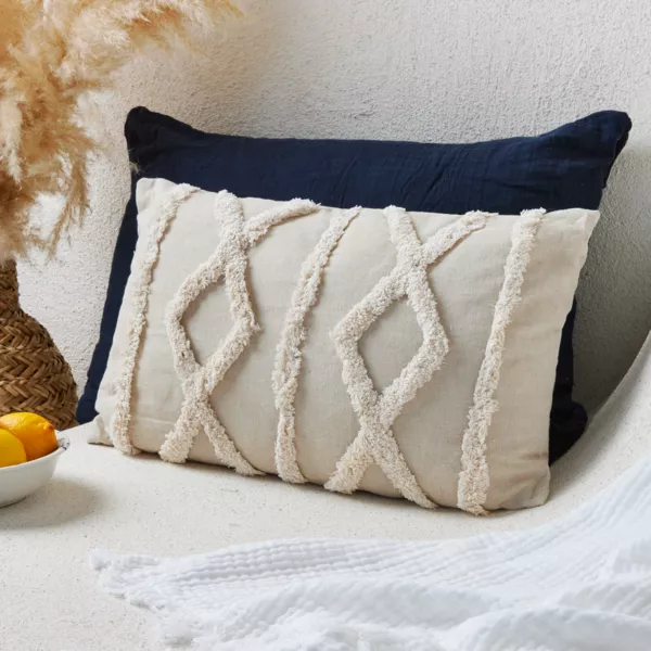 Coussin rectangulaire (30 x 50 cm) Safira Ecru 