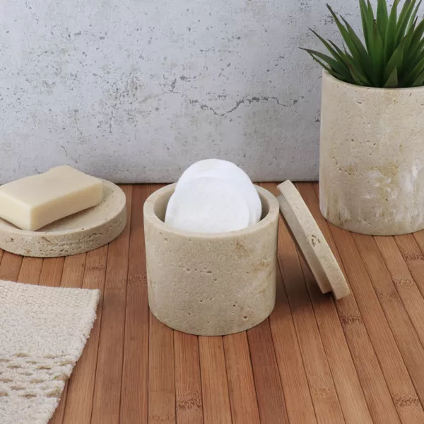 Caja para algod�n Travertino Natural