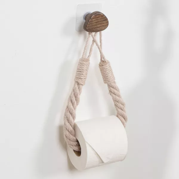 Toiletrulleholder - selvkl�bende h�ndkl�deholder Galet Beige