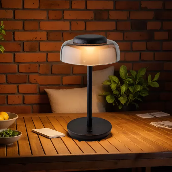 Lampe de table sans fil rechargeable USB 18 LED (H28 cm) Tribeca Noir