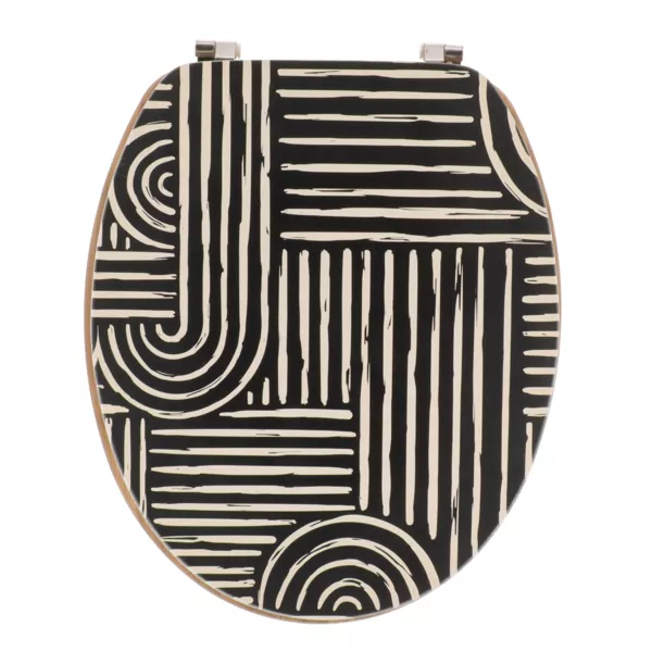 Tapa de WC 18 pulgadas MDF Ethnic Vibes Negro