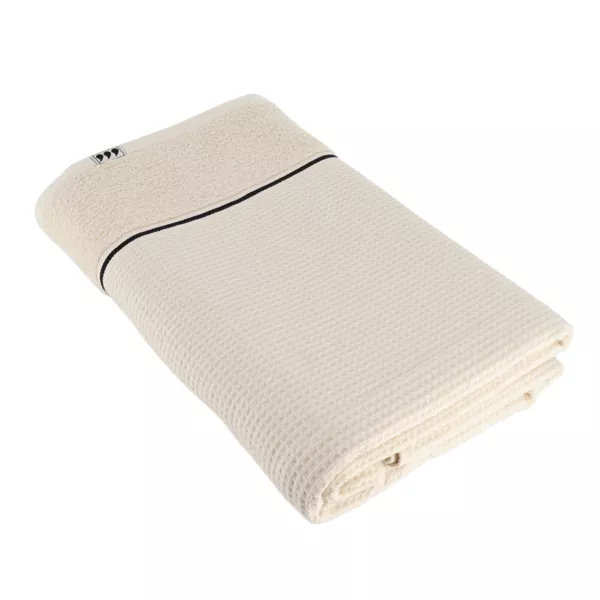 Serviette de bain coton nid d'abeille (90 x 150 cm) Japandi Beige