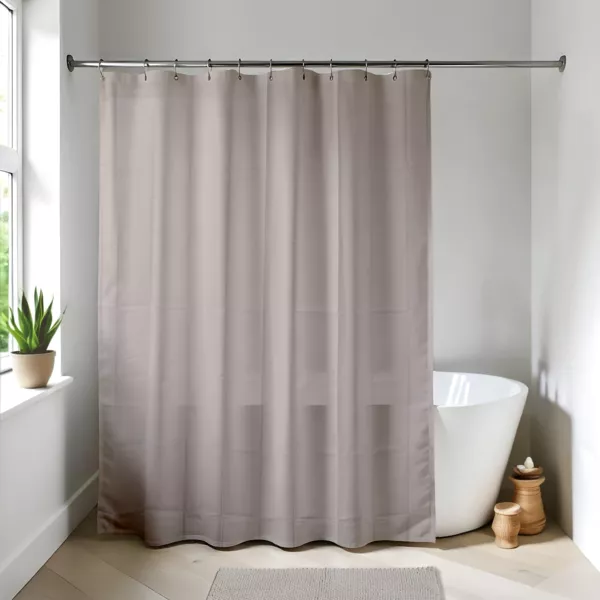 Rideau de douche � anneaux (180 x 200 cm) Uni Taupe