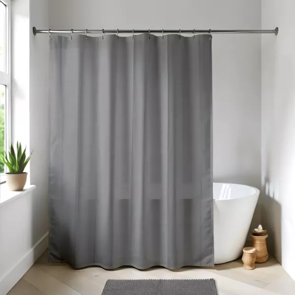 Rideau de douche � anneaux (180 x 200 cm) Uni Gris