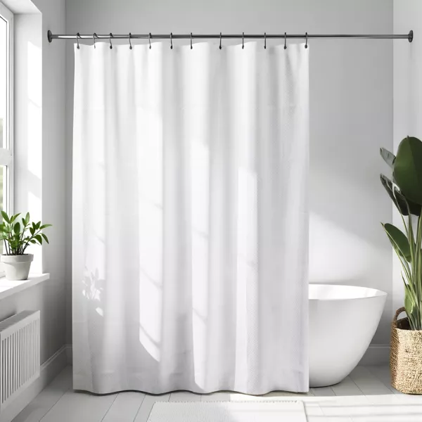 Rideau de douche � anneaux (180 x 200 cm) Diamants Blanc