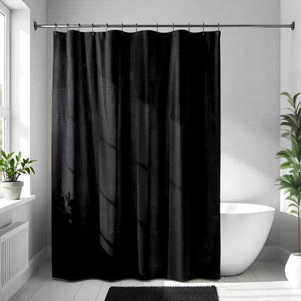 Rideau de douche en microfibre (180 x 200 cm) Gauffr� Noir