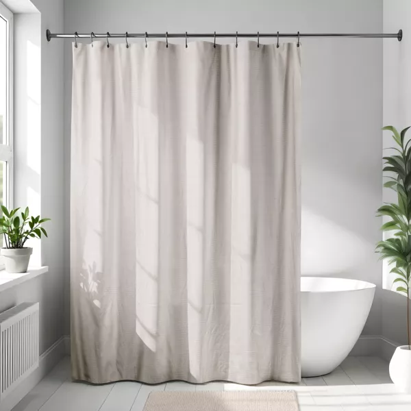 Rideau de douche en microfibre (180 x 200 cm) Gauffr� Beige