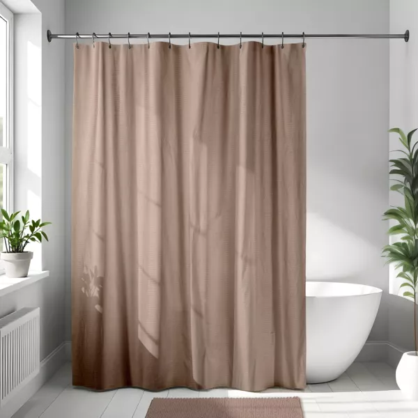 Tenda da doccia in microfibra (180 x 200 cm) Goffrato Cappuccino