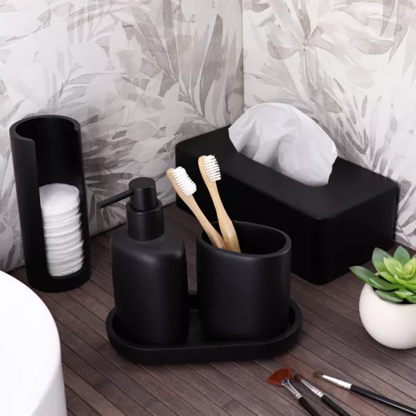 Plateau de rangement ovale (19,5 cm) Japandi Noir