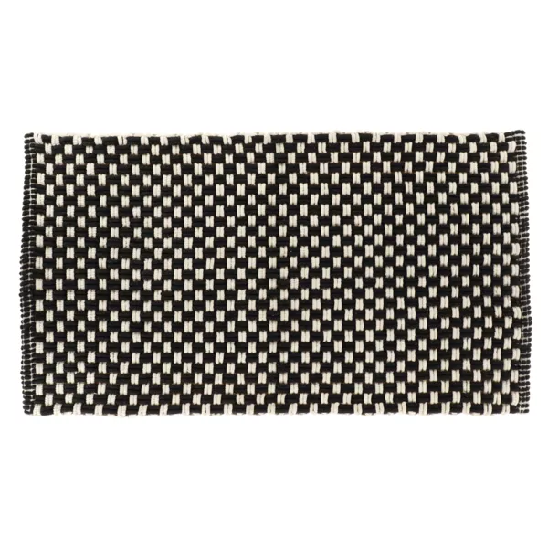 Alfombra de ba�o de microfibra en malla (45 x 90 cm) Az�car Negro y Beige