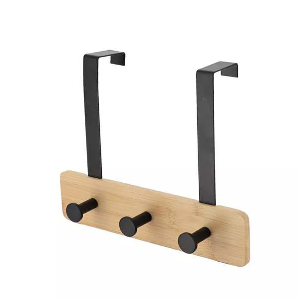 Appendiabiti per porta 3 ganci (L29 x H20 cm) Bamb� Nero