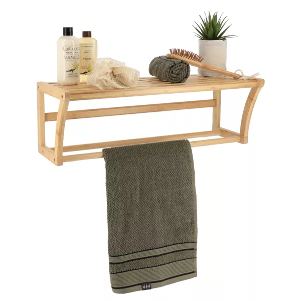 Porte serviette mural bambou (60 x H20 cm) Harmonie Naturel