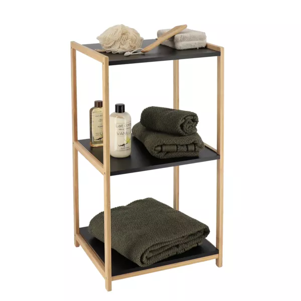 Aufbewahrungsm�bel Bambus 3 Regale(35 x H68 cm) Harmonie Schwarz