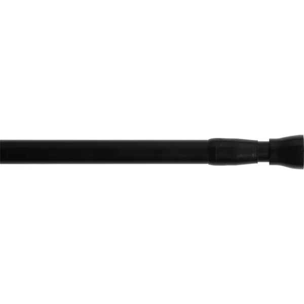 Uitschuifbare ronde zelfblokkerende gordijnroede (L70 - 120 cm / D22 mm) Druk Zwart satijnen