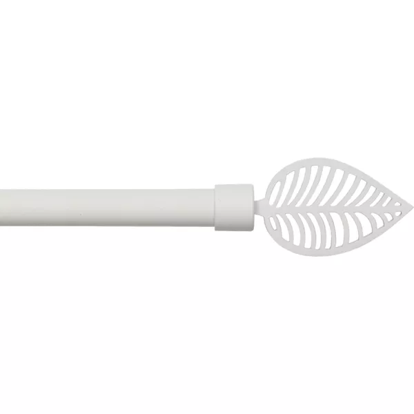 Kit de barra de cortina extensible (L120 - L210 cm / D19 mm) Amazonia Blanco mate