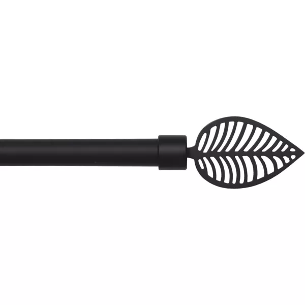 Kit de tringle rideau extensible (L210 - L380 cm / D19 mm) Amazonia Noir mat