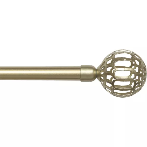 Set ausziehbare Gardinenstange (L120 - L210 cm / D19 mm) Facette Gold