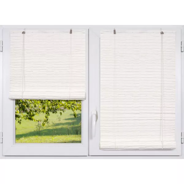 Estor enrollable exterior efecto rat�n (120 x 180 cm) Tanoa Blanco