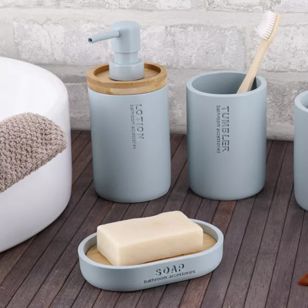 Set di accessori per il bagno Purebamboo Azzurro