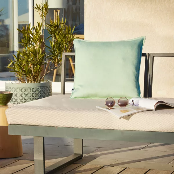 Housse de coussin ext�rieur carr�e (45 x 45 cm) Naia Vert cara�bes