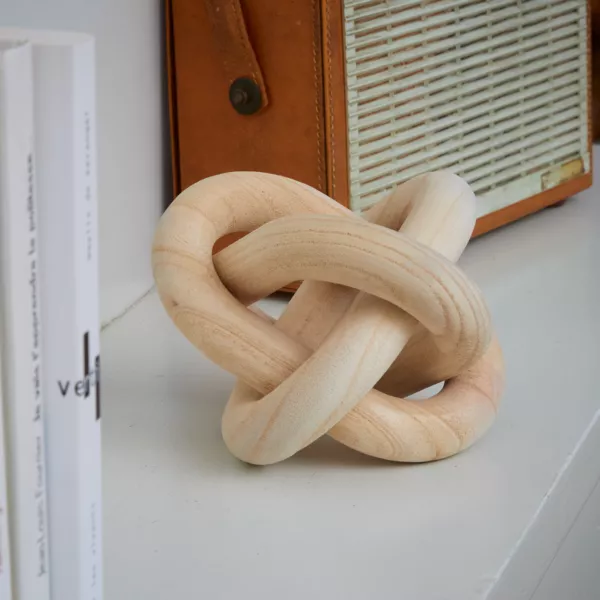 Knoten aus Holz zum Aufstellen (15 x 15 cm) Cha�ne Beige