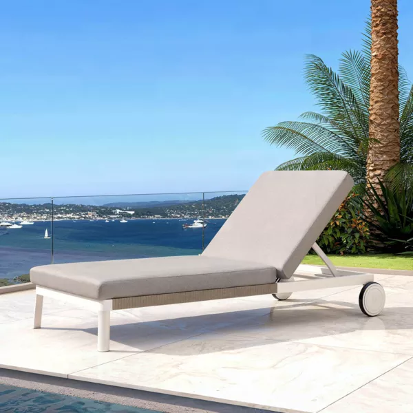 Sonnenliege aus Aluminium Amalfi Wei�