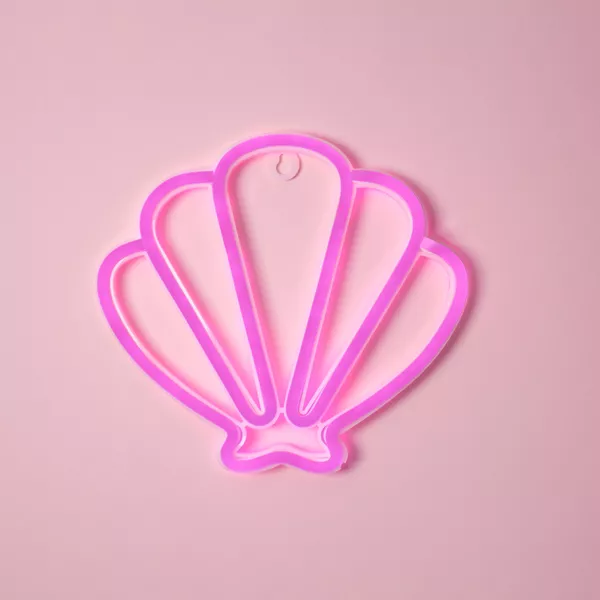 Conchiglia luminosa neon per bambini (H20 cm) Rosa