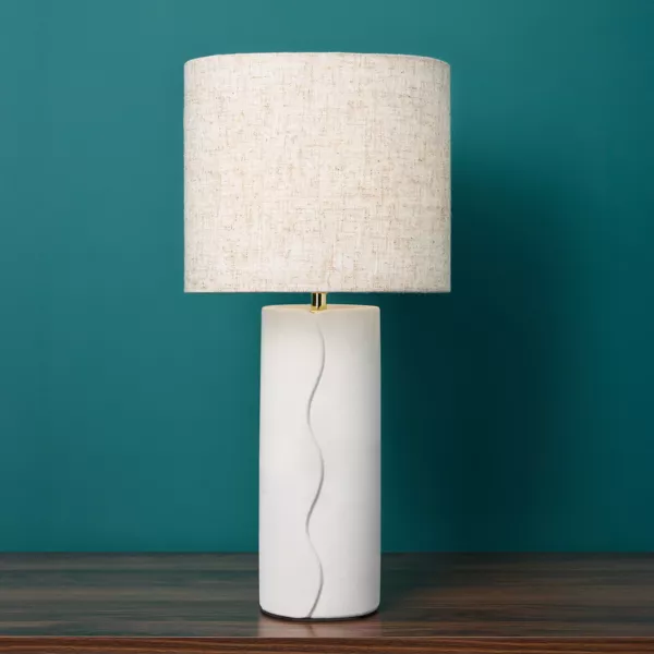 Lampe � poser c�ramique (H44 cm) Isaure Beige