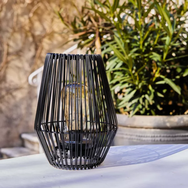 Lampe de table solaire LED (H23 cm) Calabre Noir