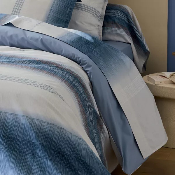 Drap plat percale de coton (240 x 310 cm) Esteban Bleu