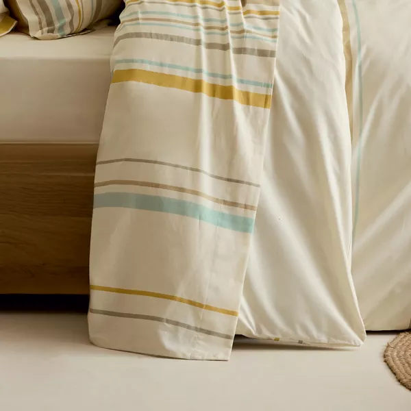 Drap plat coton lav� (240 x 310 cm) Hugo Jaune moutarde