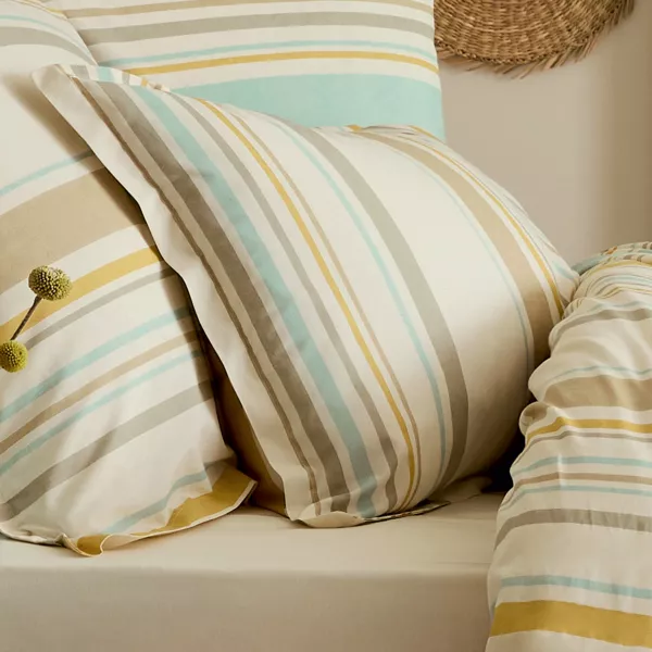 Taie d'oreiller rectangulaire coton lav� (50 x 70 cm) Hugo Jaune moutarde